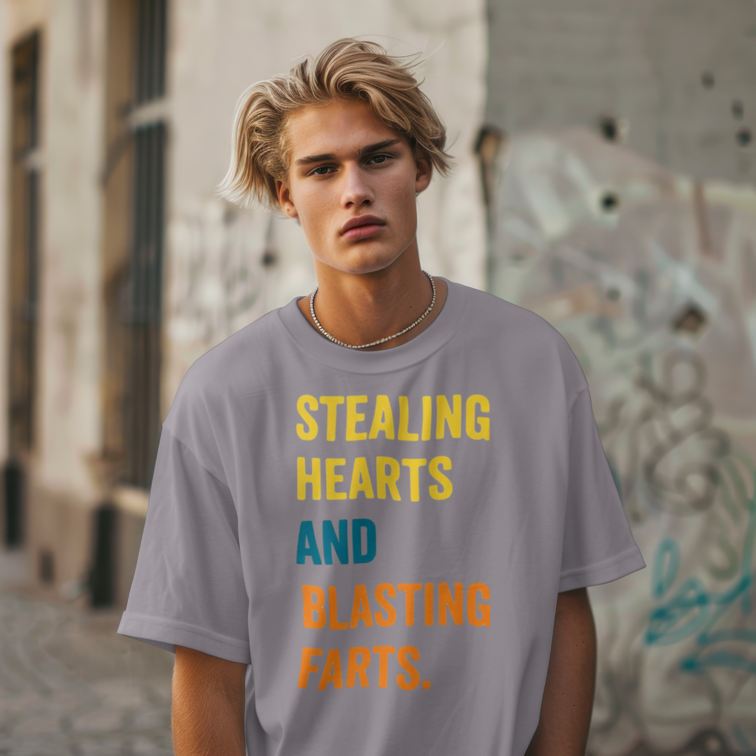 Stealing Hearts and Blasting Farts Retro Vintage Men T-Shirt
