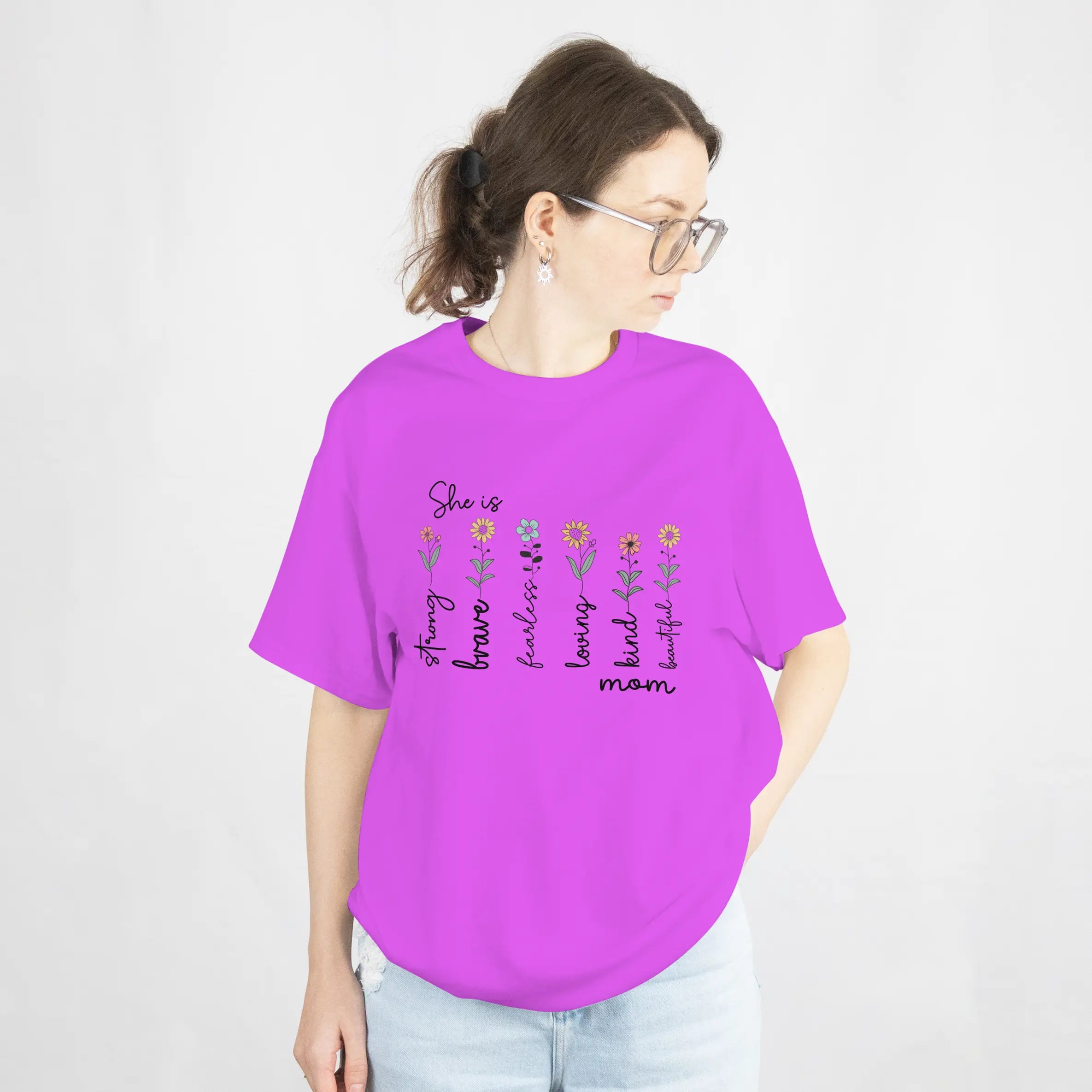 Mother's Day – She is Strong Brave Graphic T Shirt DuoCreationZ
