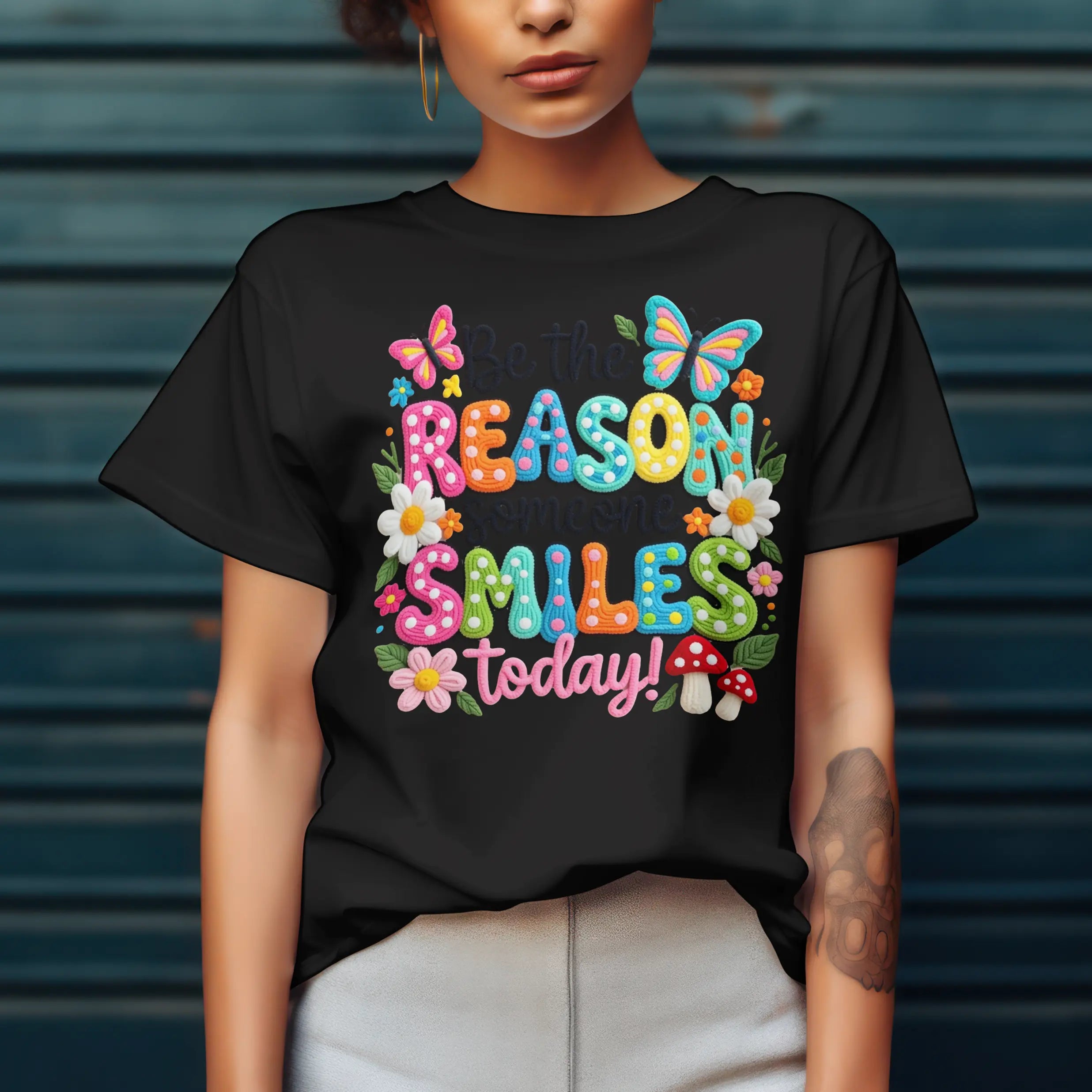 Be the reason someone smile today Graphic t shirt DuoCreationZ