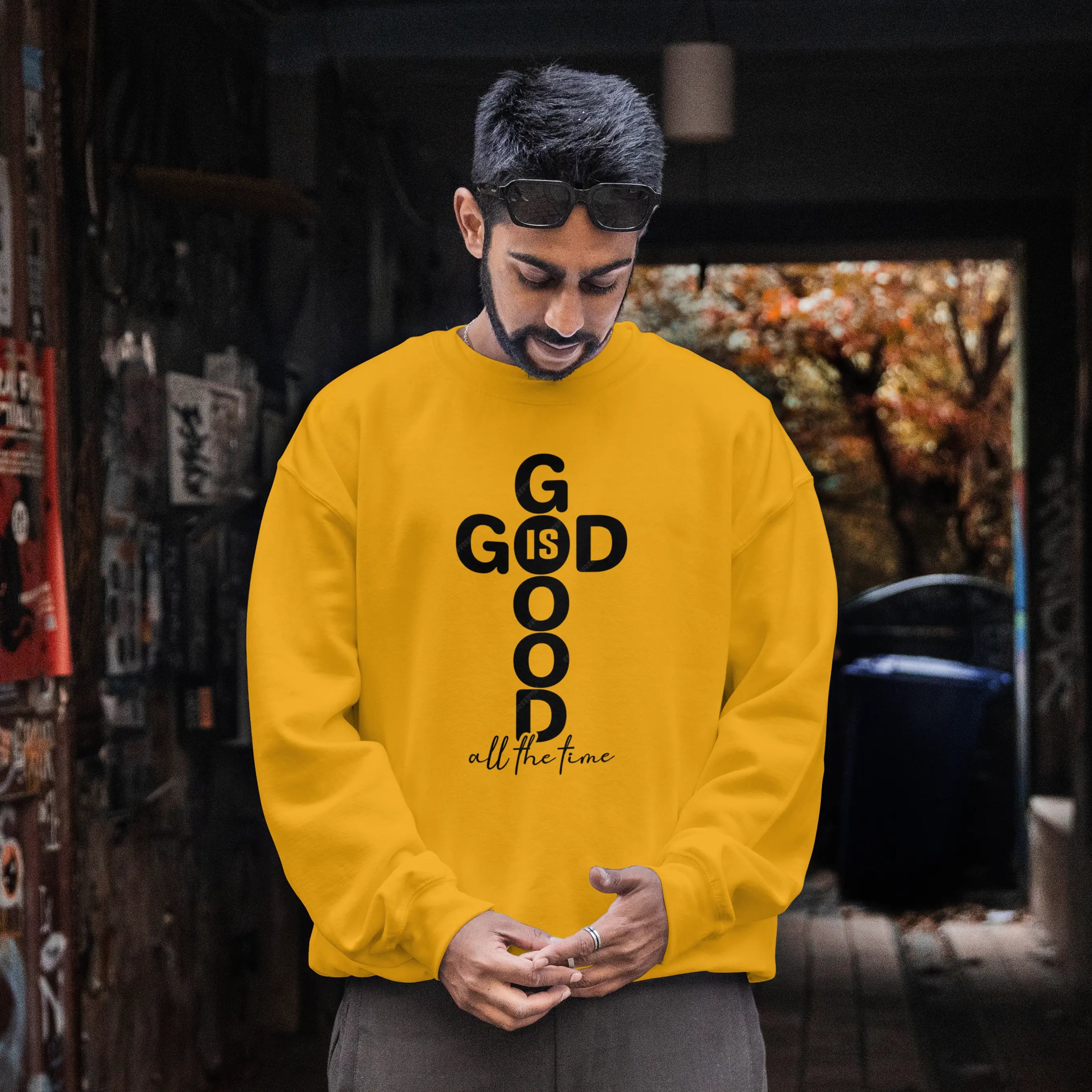 God Is Good Christian Cross sweatshirt, DuoCreationZ