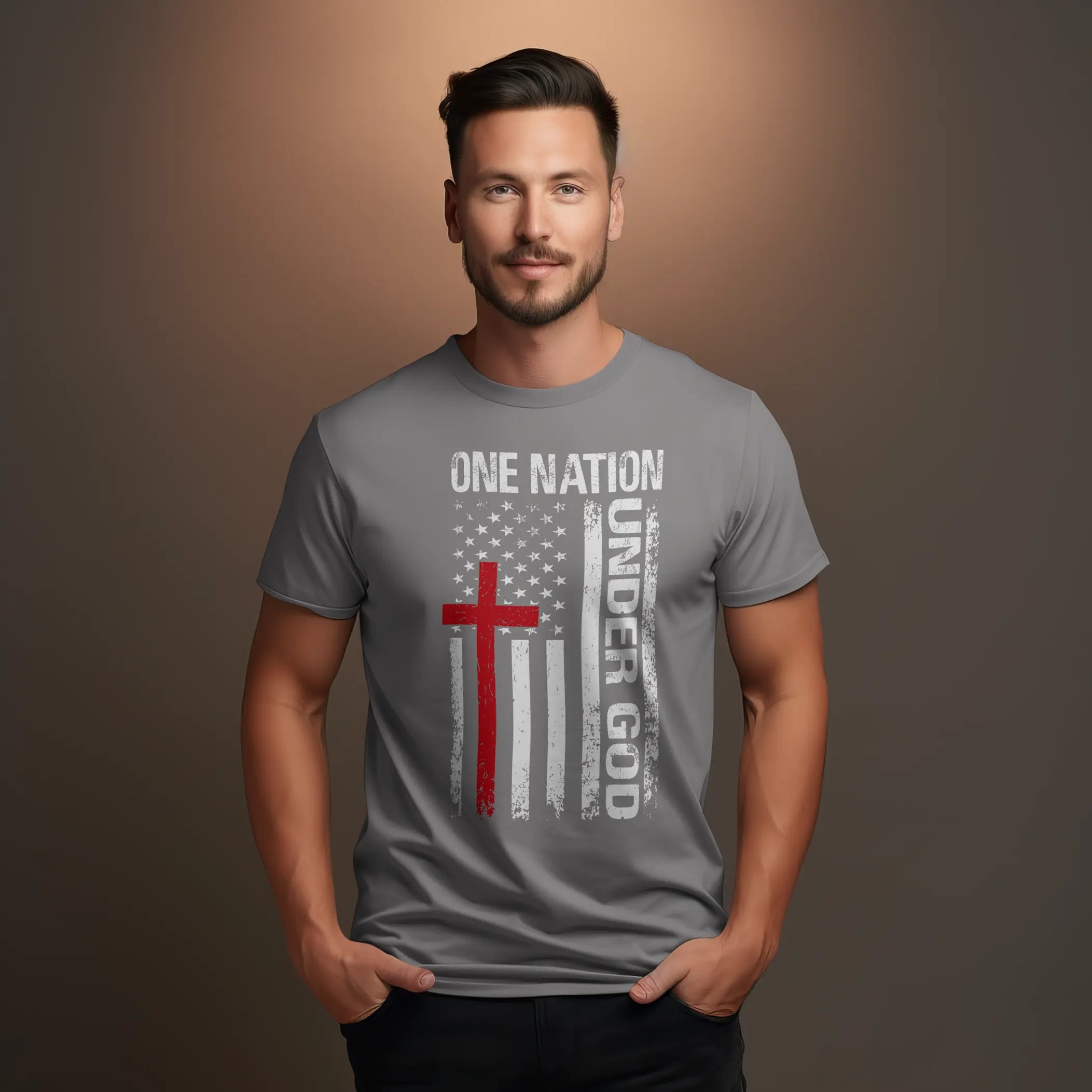 One Nation under God flag graphic tee shirt DuoCreationZ