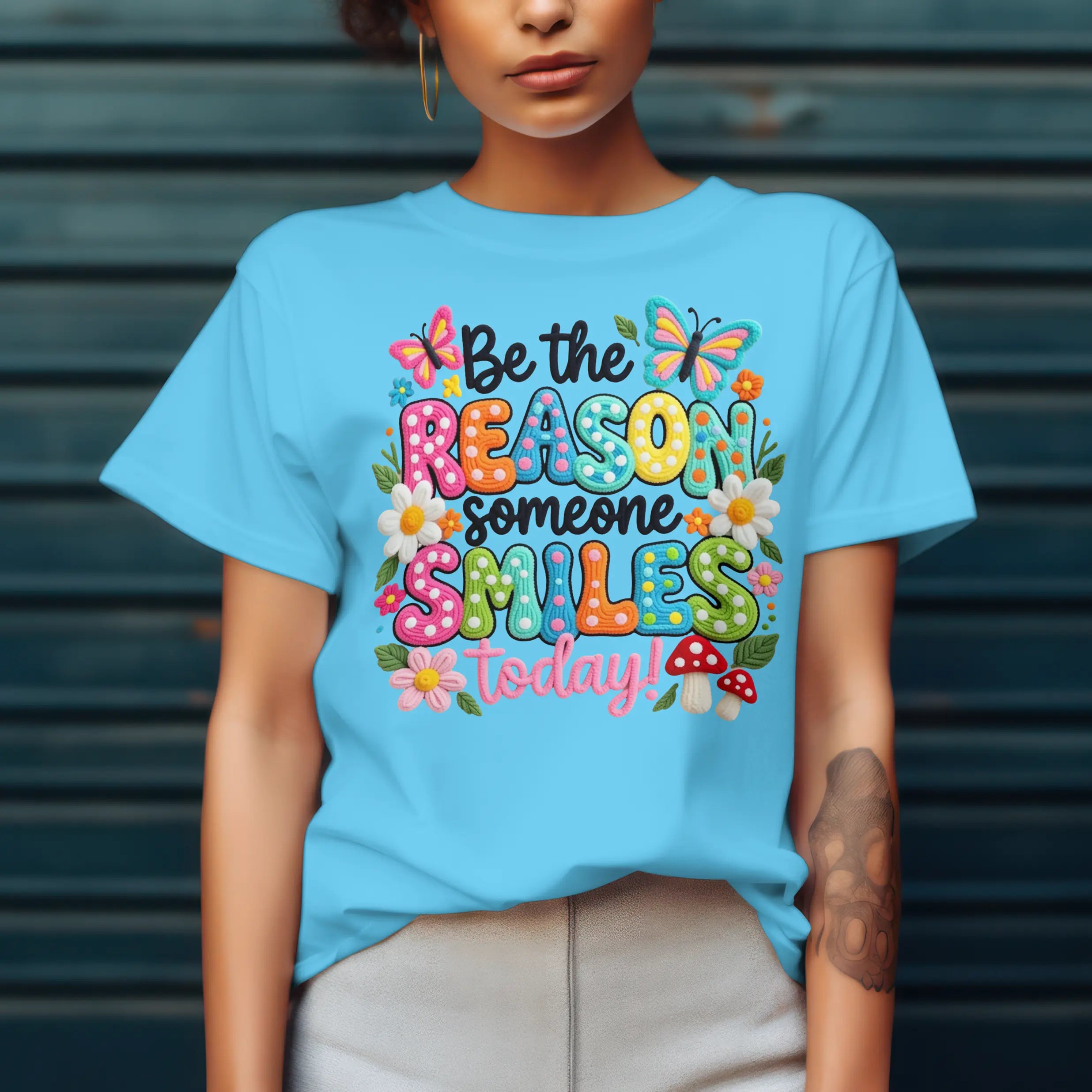 Be the reason someone smile today Graphic t shirt DuoCreationZ