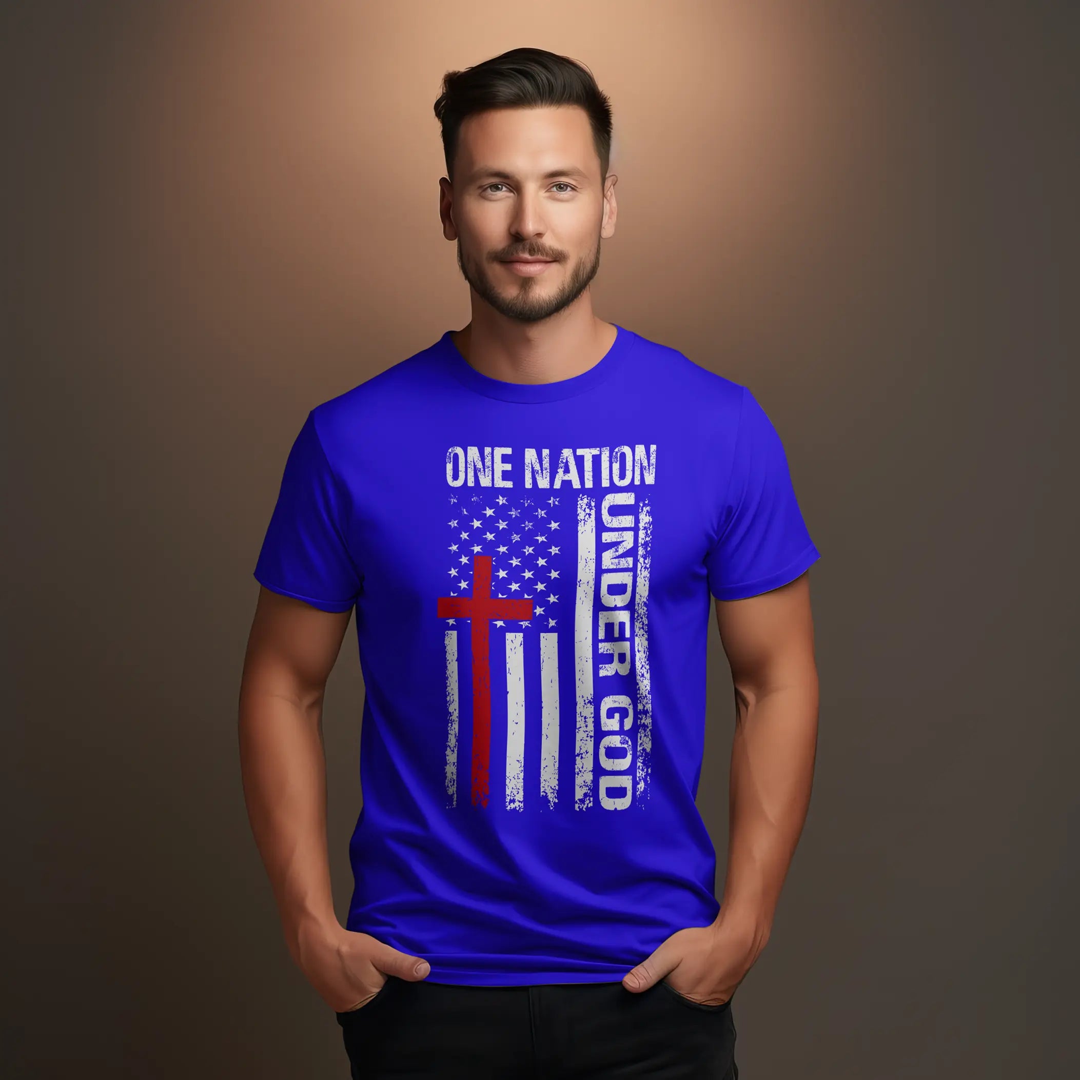 One Nation under God flag graphic tee shirt DuoCreationZ