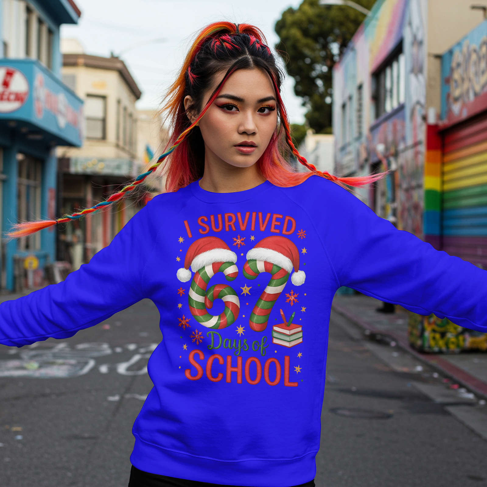 I Survived 67 Days of School Sweatshirts, Hoodies, Long-sleeve's, Tee Shirts