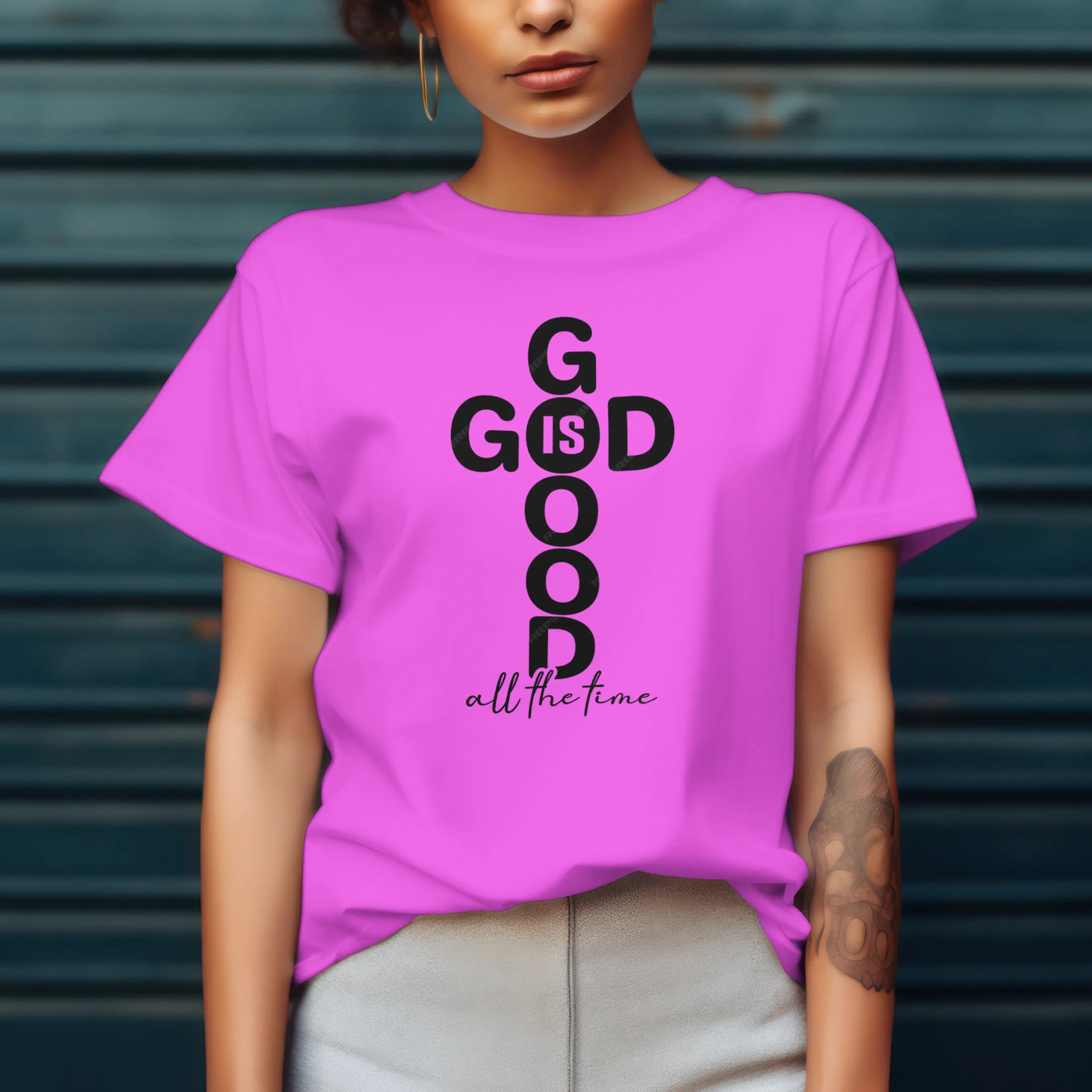 God Is Good Christian Cross graphic t-shirt DuoCreationZ
