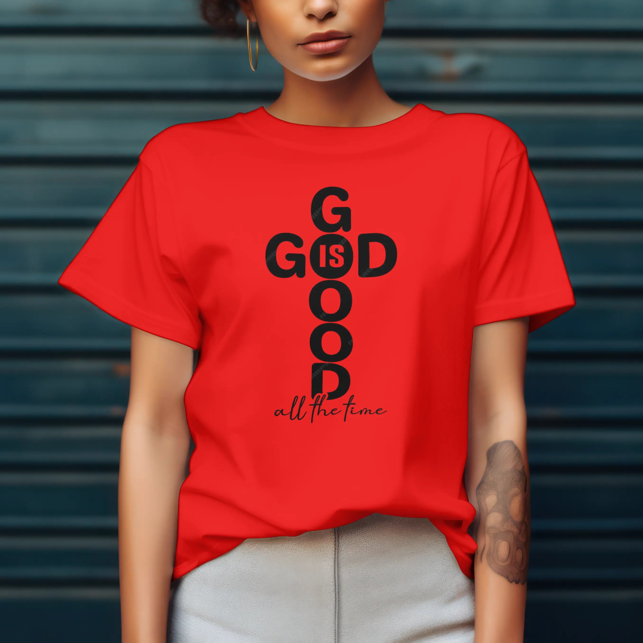 God Is Good Christian Cross graphic t-shirt DuoCreationZ