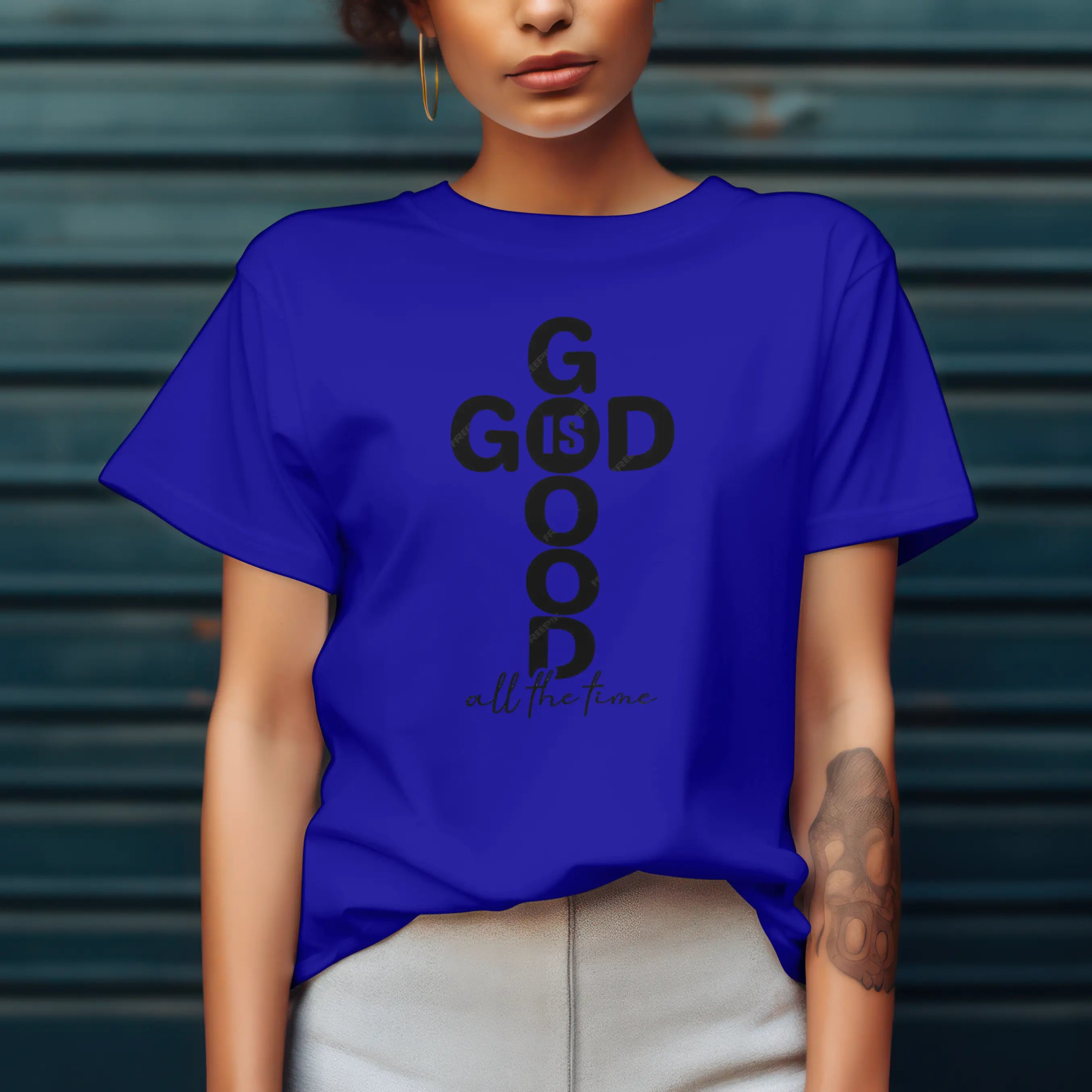 God Is Good Christian Cross graphic t-shirt DuoCreationZ