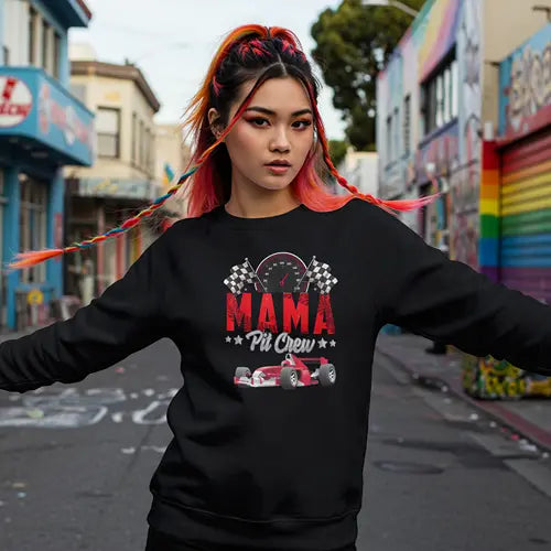 Mama Pit Crew Sweatshirt Duo Creation