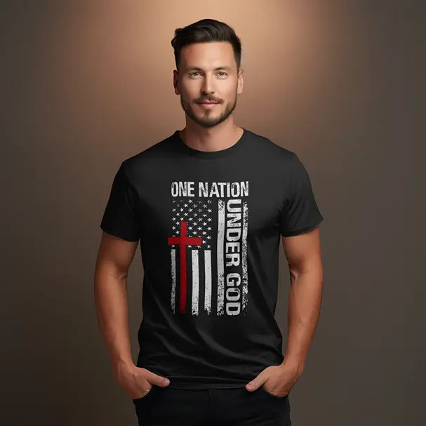 One Nation under God flag graphic tee shirt DuoCreationZ