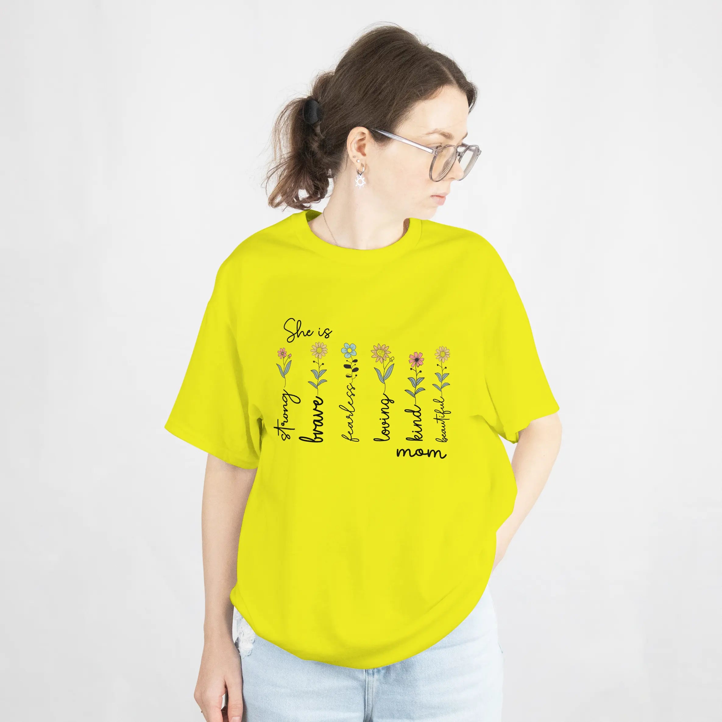 Mother's Day – She is Strong Brave Graphic T Shirt DuoCreationZ