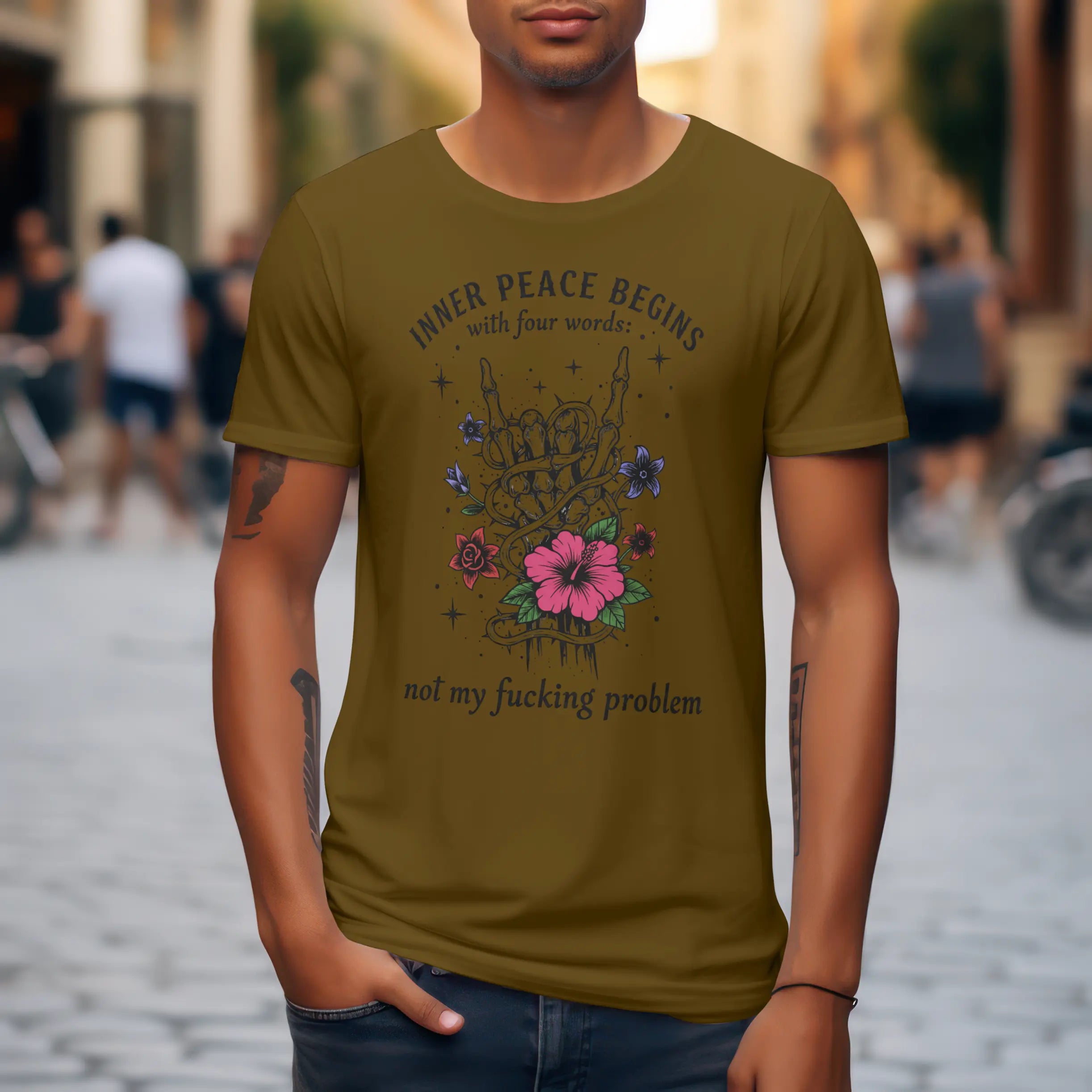 inner peace begins with four words graphic t shirt DuoCreationZ