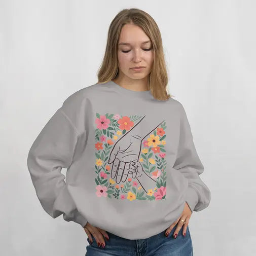 Boho Floral Mom Mother's Day Graphic sweatshirt DuoCreationZ