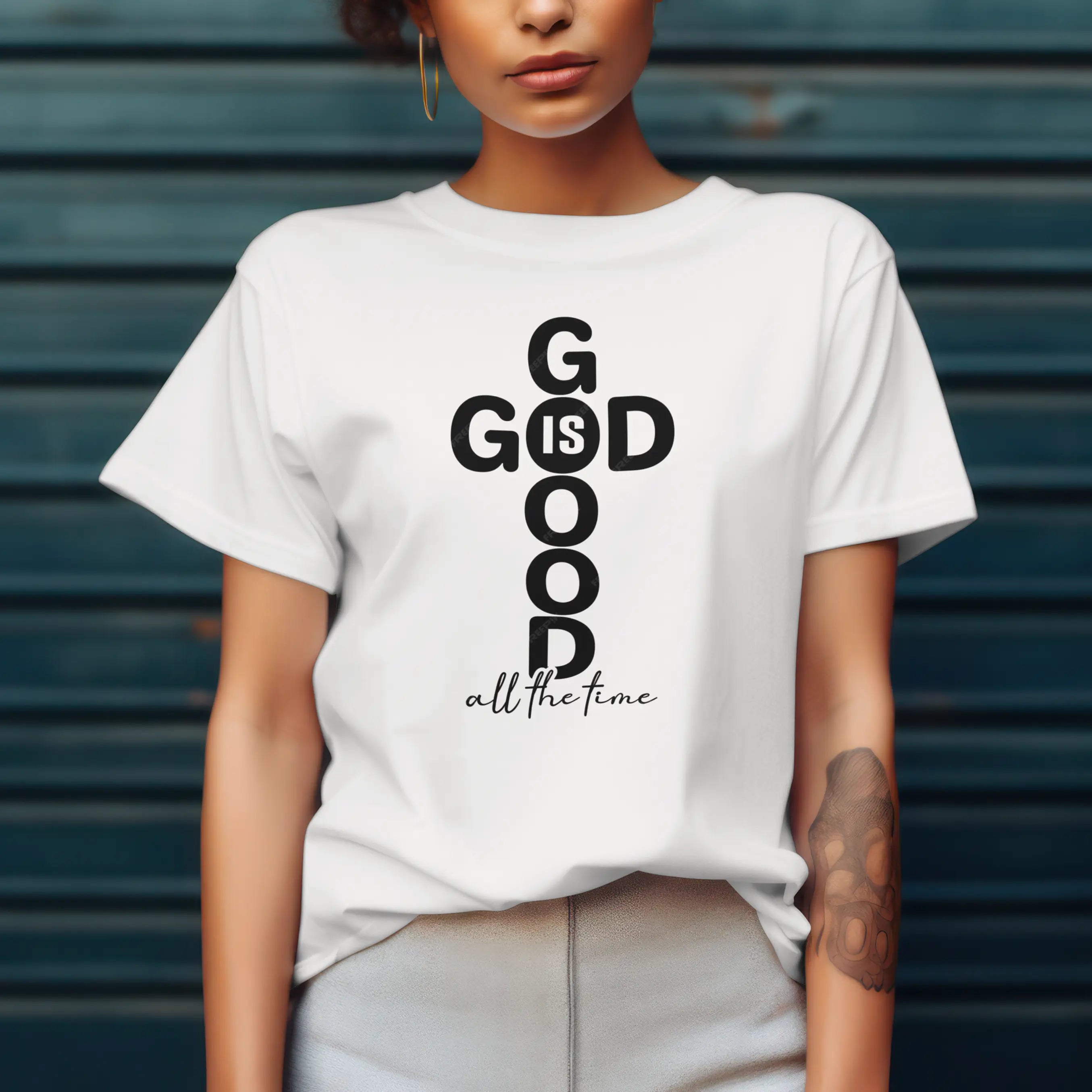 God Is Good Christian Cross graphic t-shirt DuoCreationZ