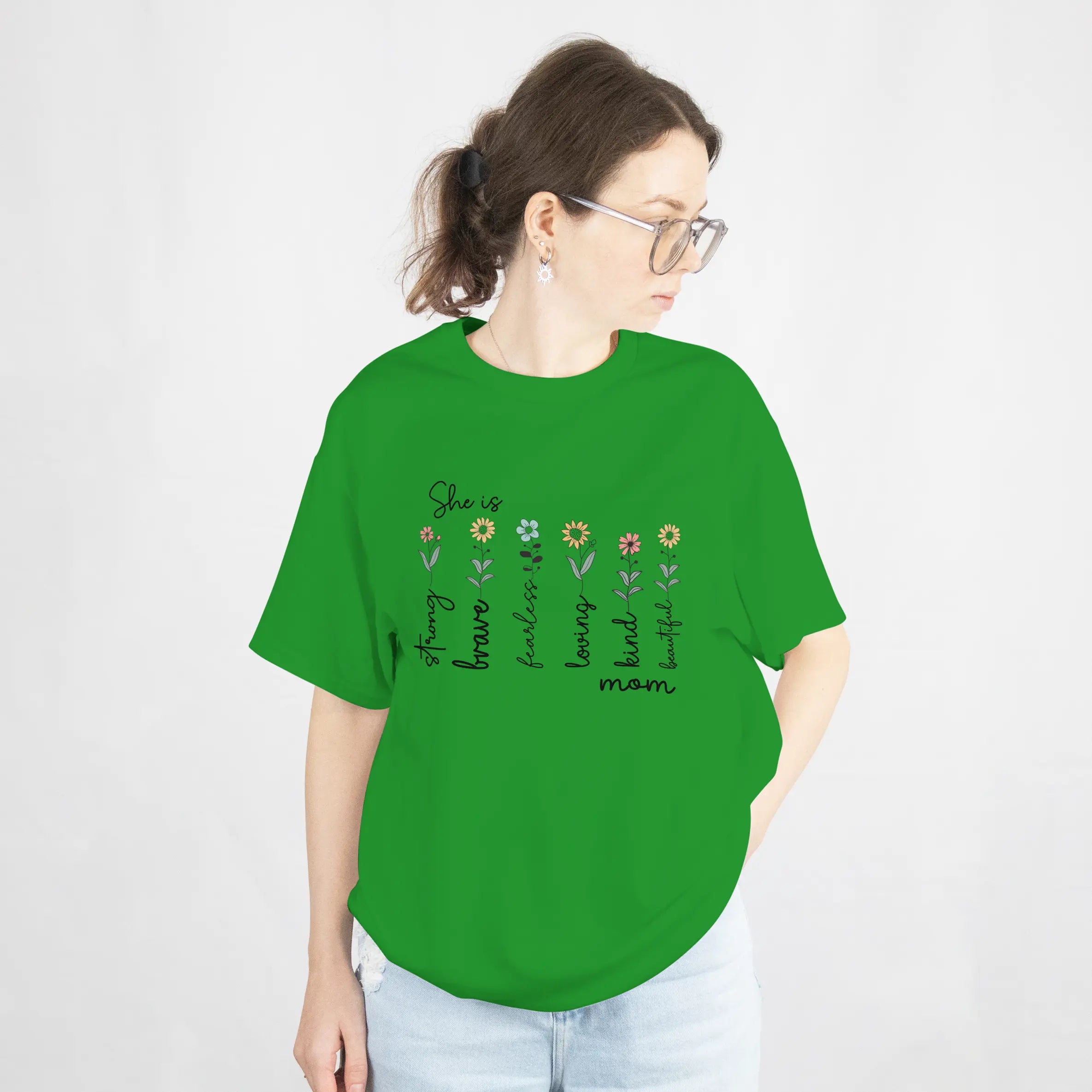 Mother's Day – She is Strong Brave Graphic T Shirt DuoCreationZ
