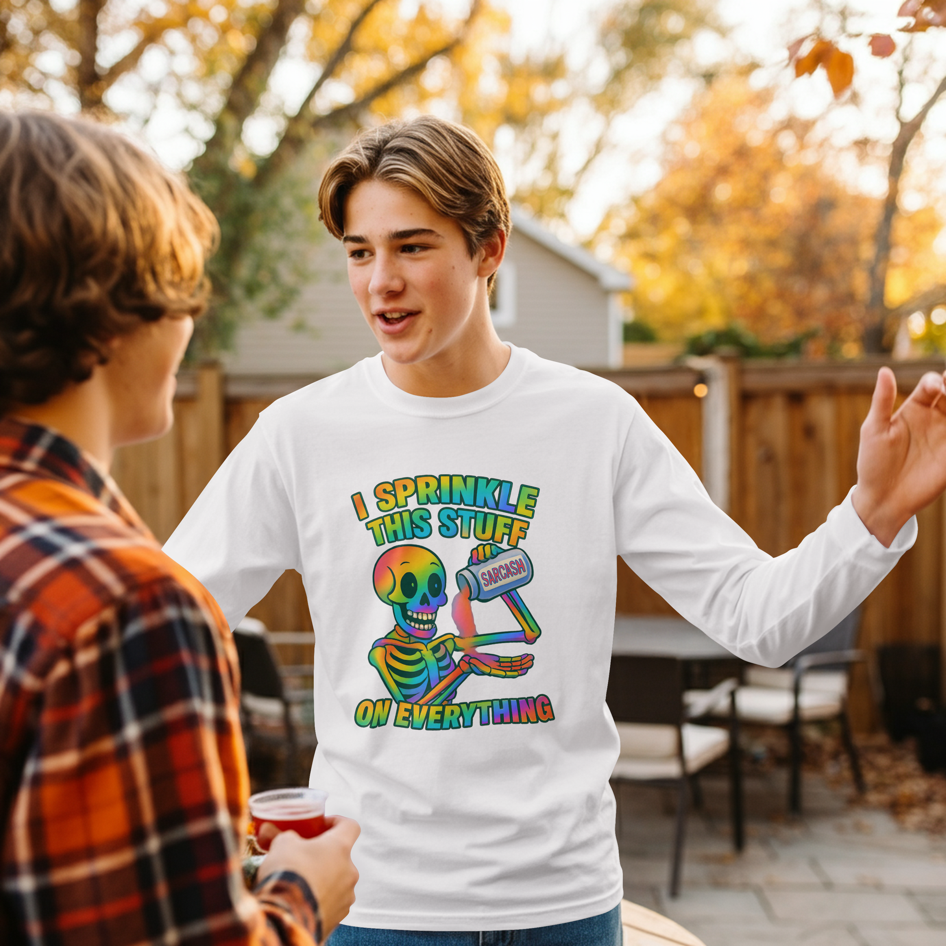Long Sleeve Rainbow Skeleton
