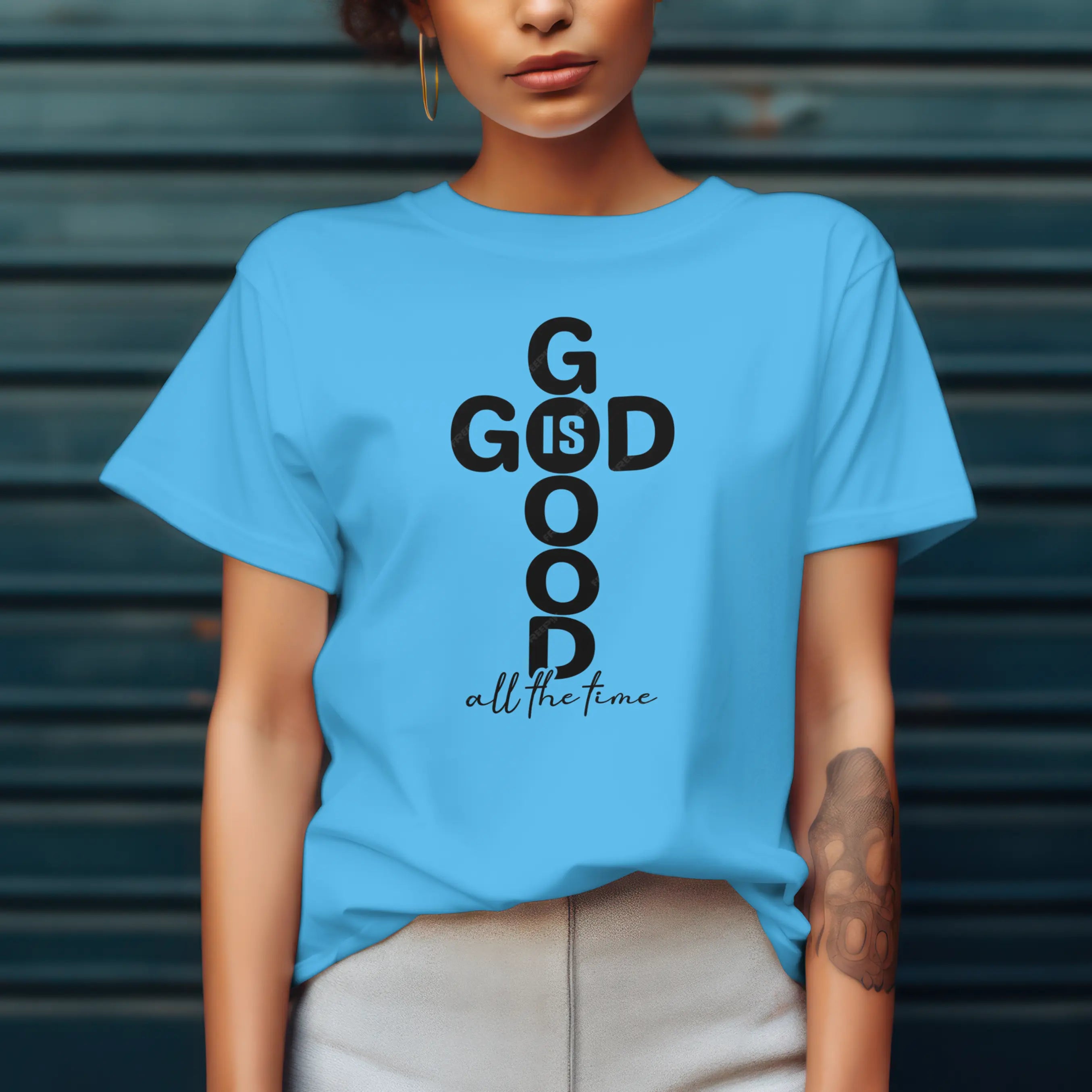 God Is Good Christian Cross graphic t-shirt DuoCreationZ