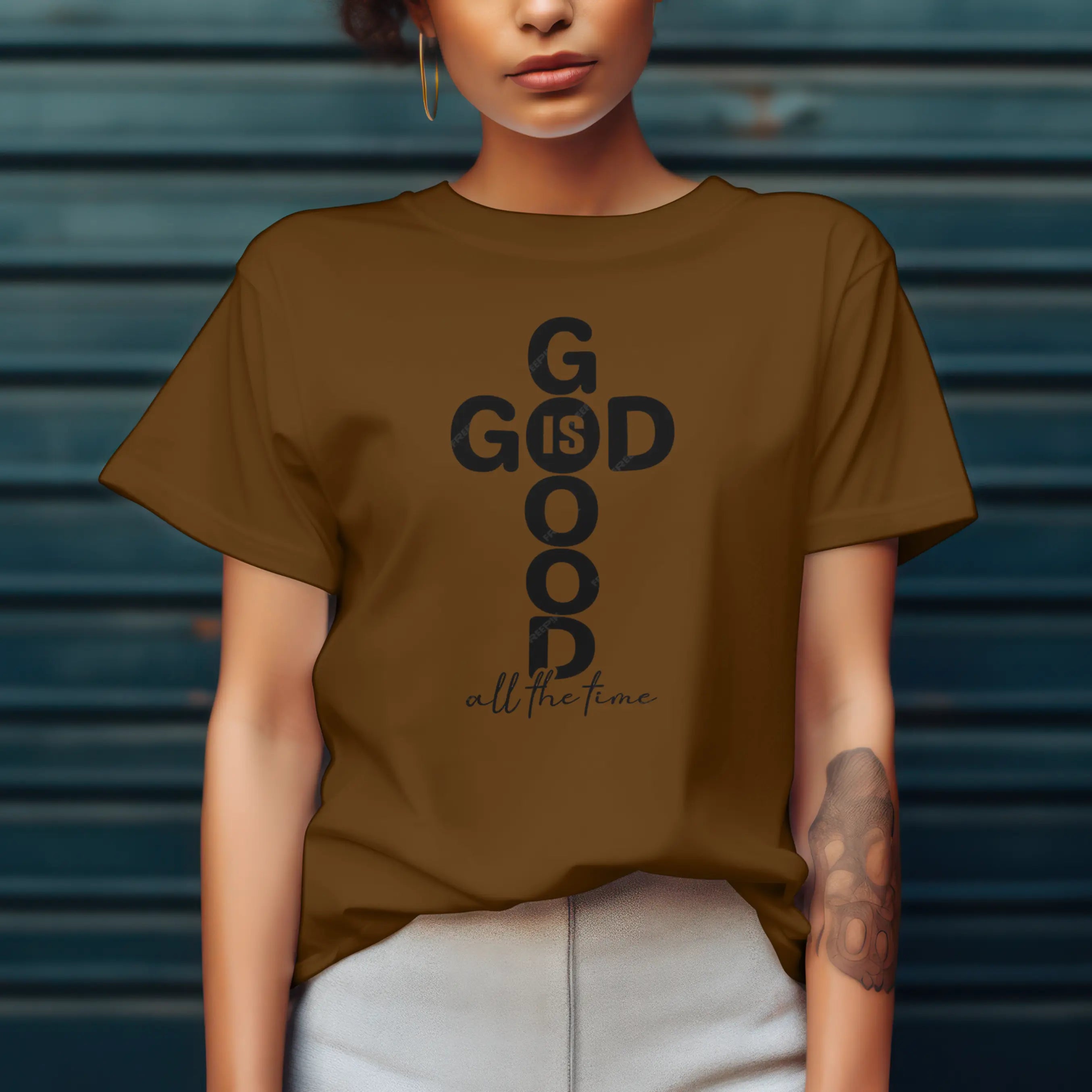 God Is Good Christian Cross graphic t-shirt DuoCreationZ