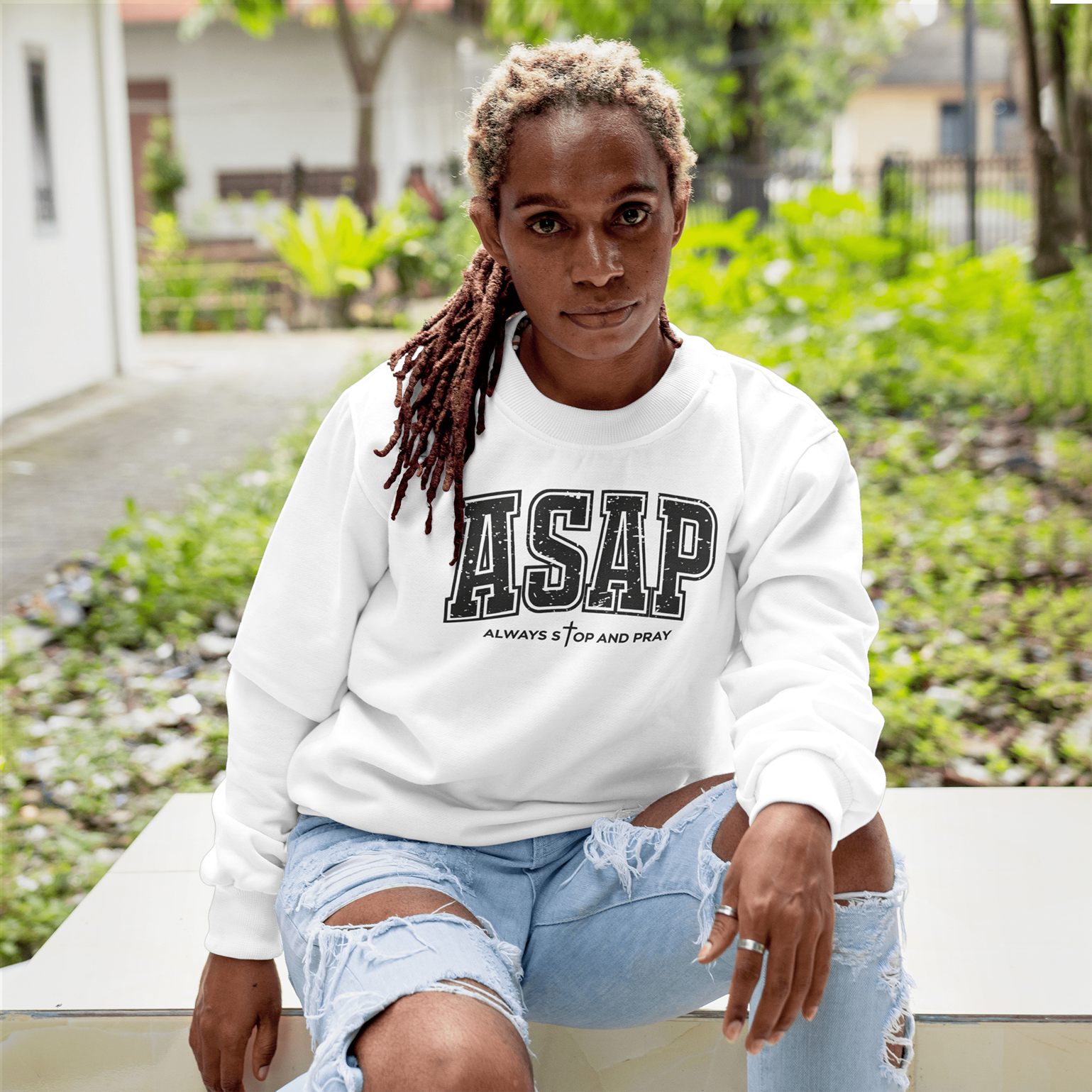 ASAP Always Stop And Pray - Christian Faith Religious Prayer Sweatshirt