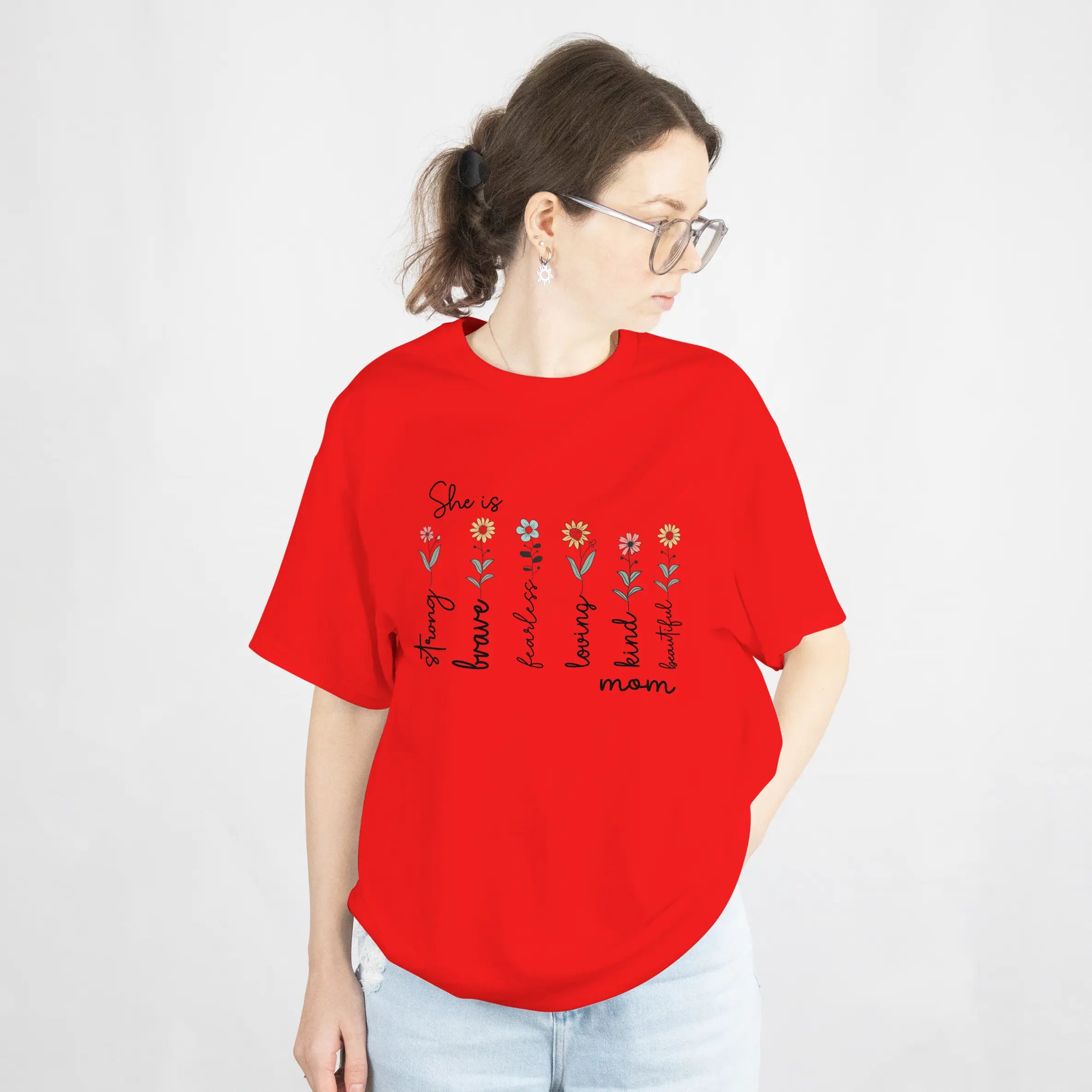 Mother's Day – She is Strong Brave Graphic T Shirt DuoCreationZ
