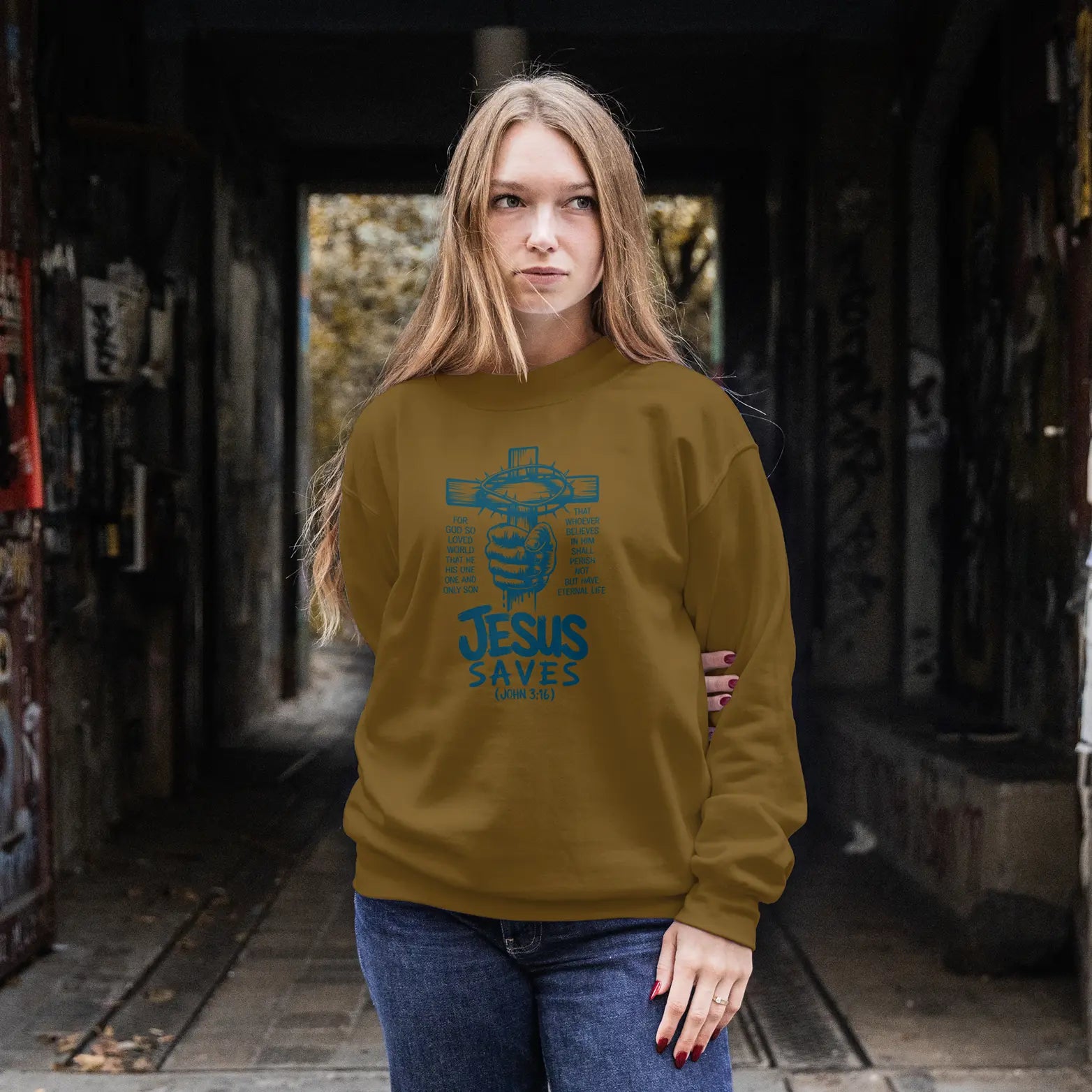 Jesus saves John 3:16 sweatshirt DuoCreationZ