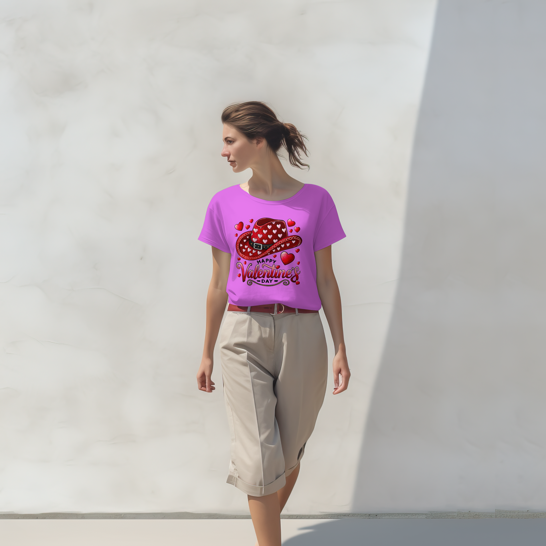 Love Heart Graphic Valentines Day Women Casual T-Shirt