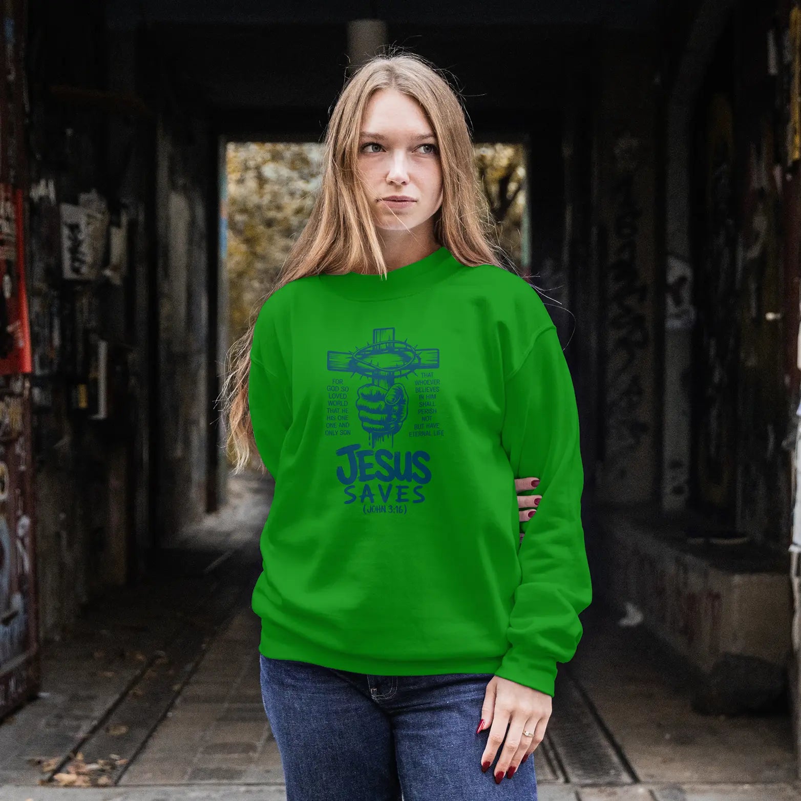 Jesus saves John 3:16 sweatshirt DuoCreationZ