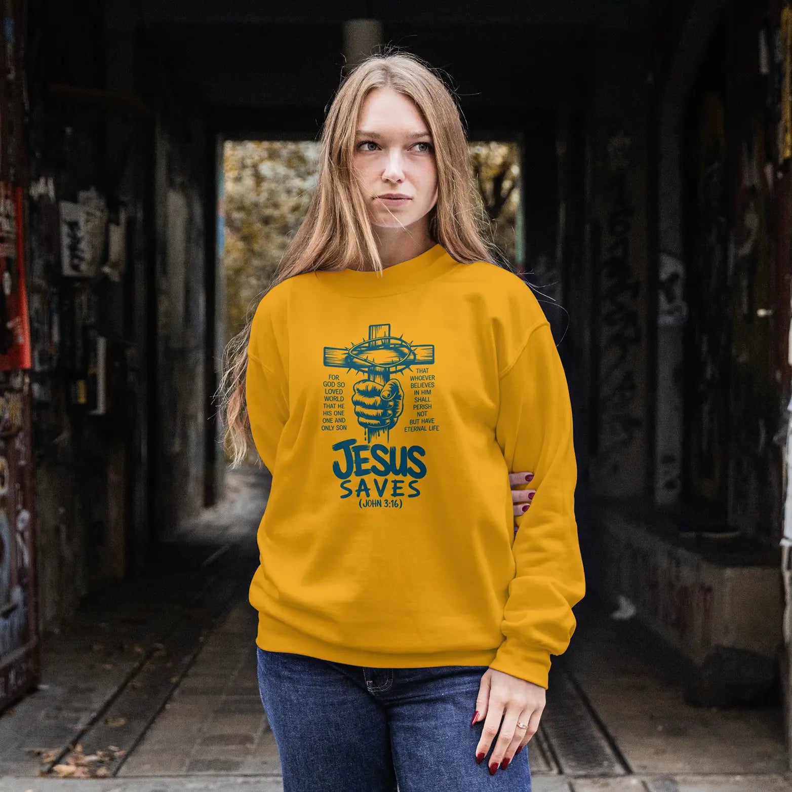Jesus saves John 3:16 sweatshirt DuoCreationZ
