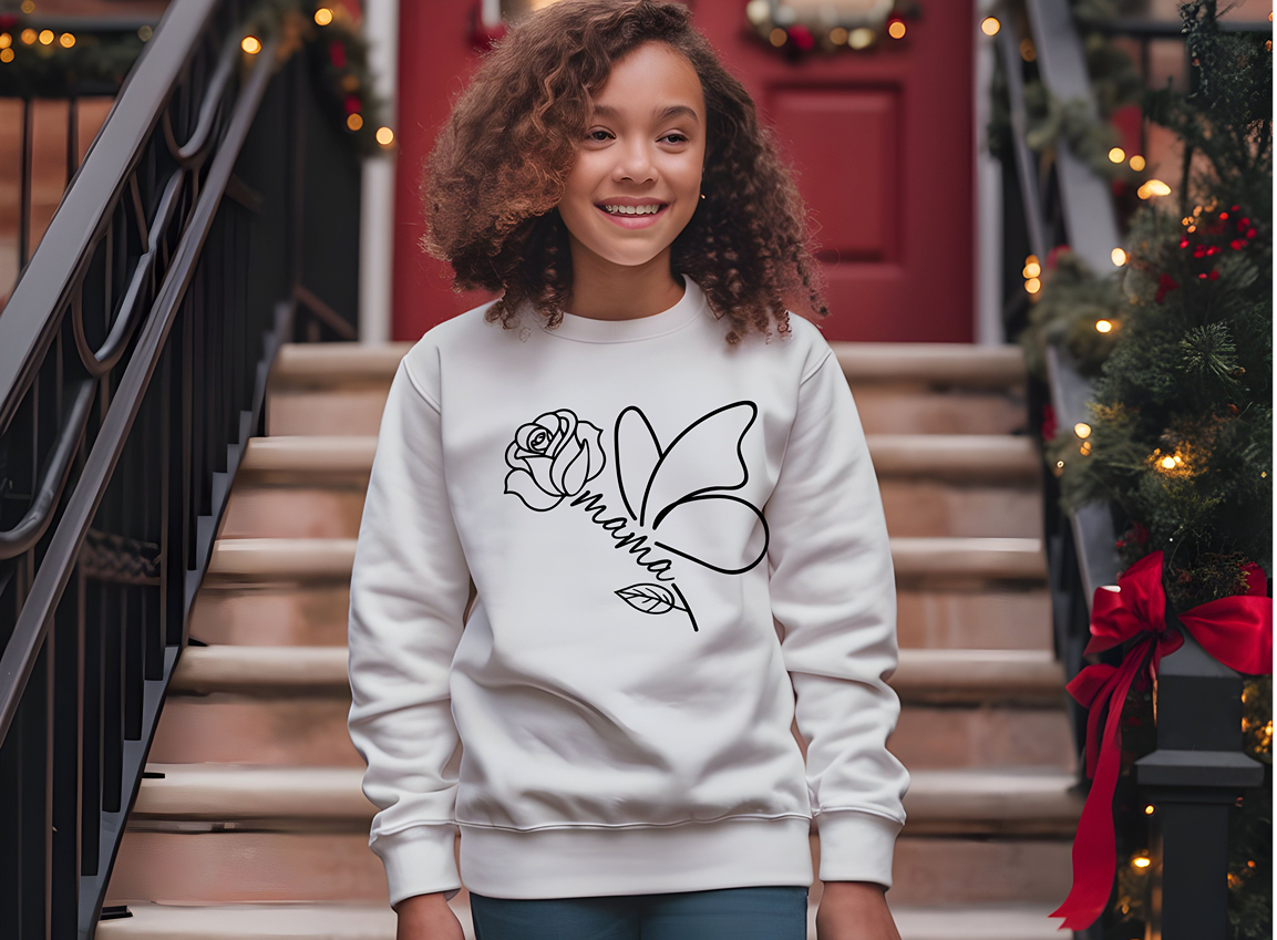 Mama Butterfly Rose Sweatshirt
