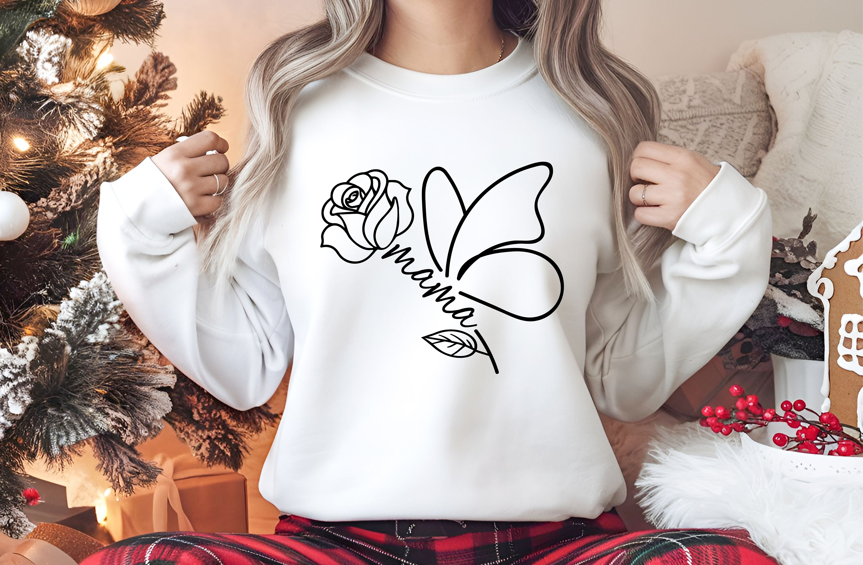 Mama Butterfly Rose Sweatshirt